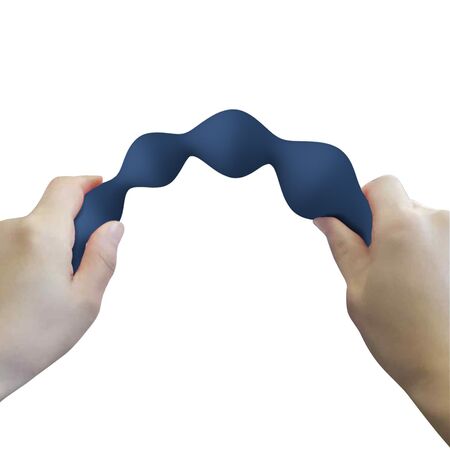 Синяя анальная ёлочка с кольцом 5 Beads Anal Bead - 20,4 см.